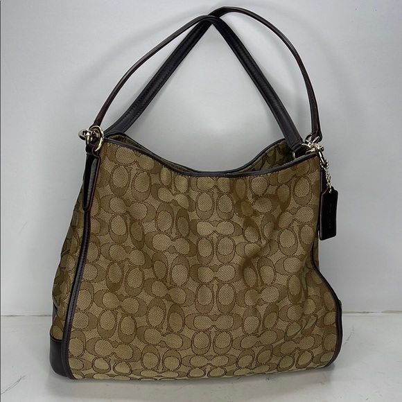 Coach Brown Shoulder Bag with Leather Accents - Picture 1 of 8